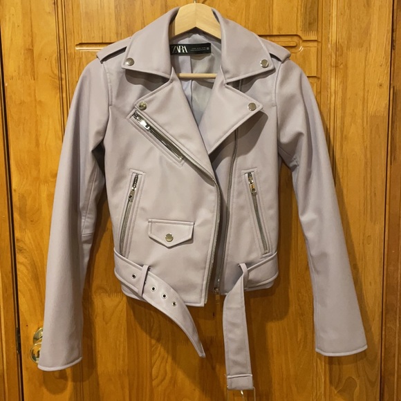 Zara purple faux leather jacket - Picture 2 of 5